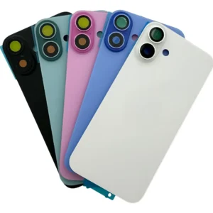 TAPA VIDRIO TRASERO IPHONE 16-CON LOGO-(BIG HOLE)
